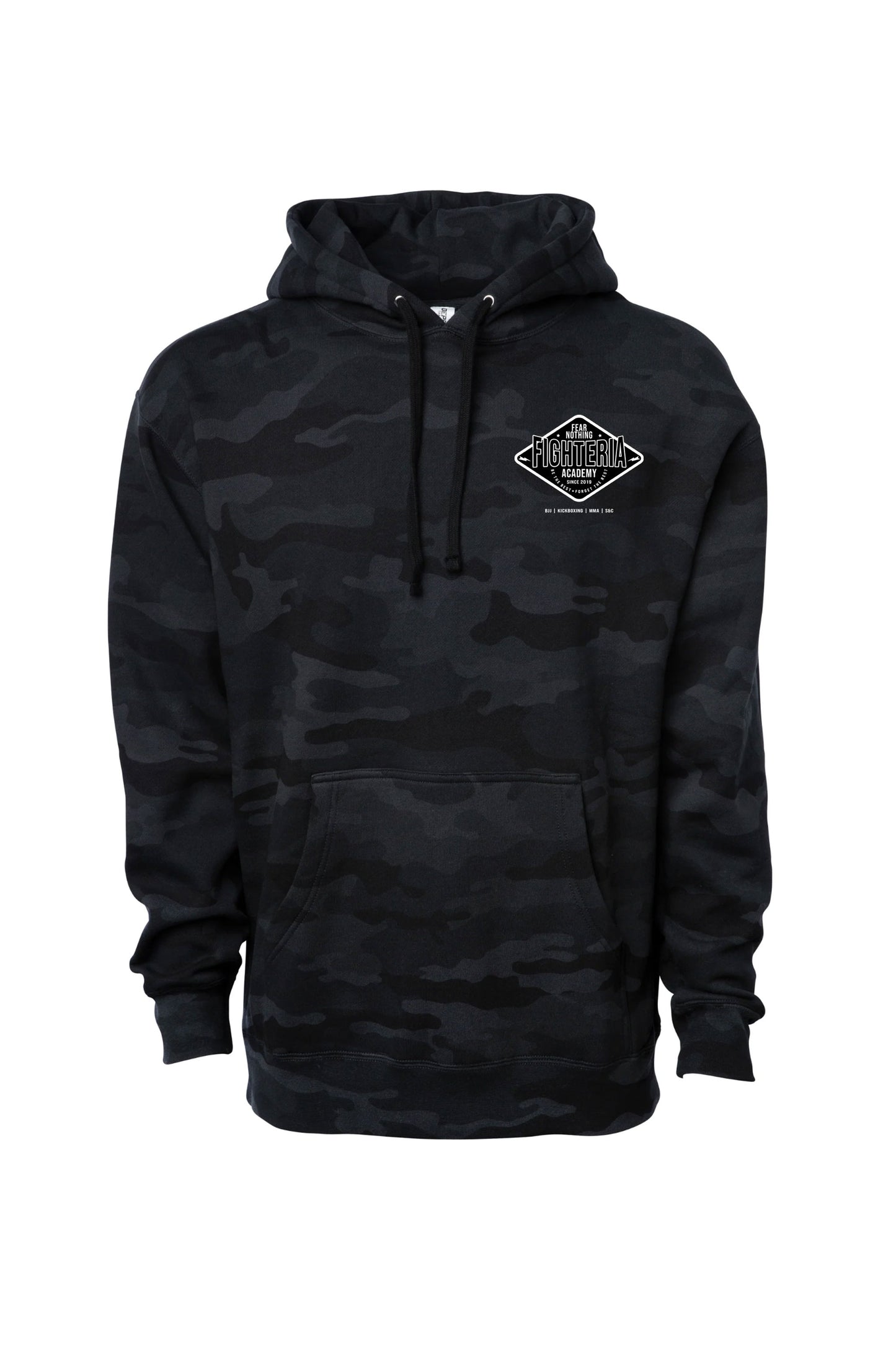Fighteria Badge Heavyweight Hoodie Black Camo