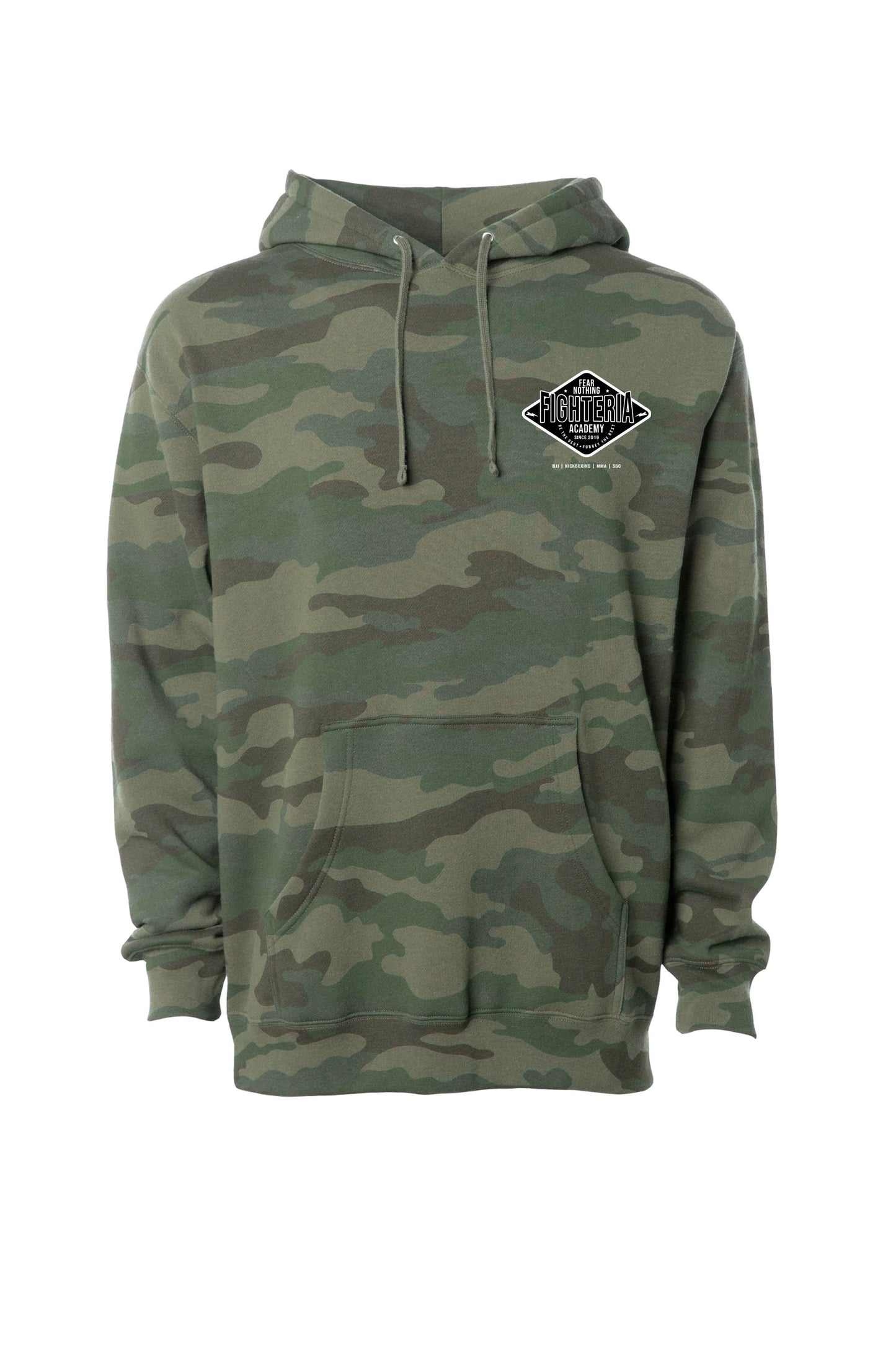 Fighteria Badge Heavyweight Hoodie Forest Camo