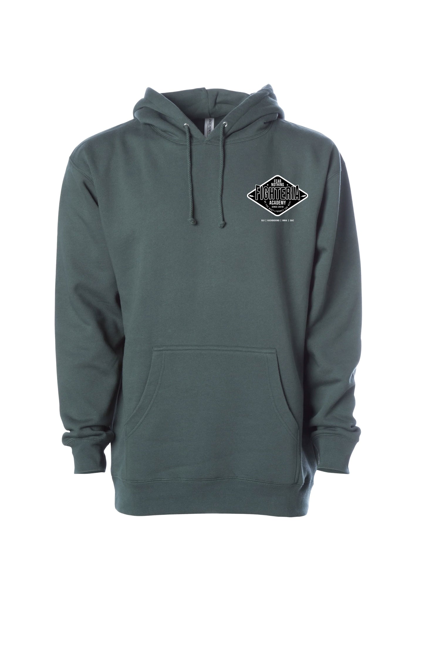 Fighteria Badge Heavyweight Hoodie Forest Green