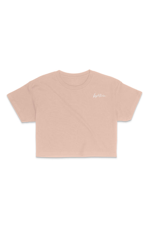 Fighteria Embroidered Crop Tee Pale Pink