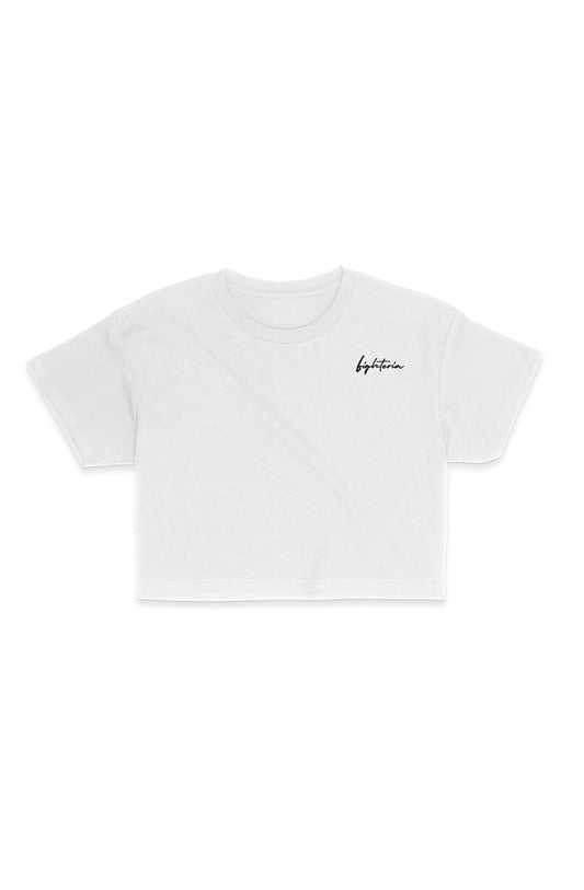 Fighteria Embroidered Crop Tee White