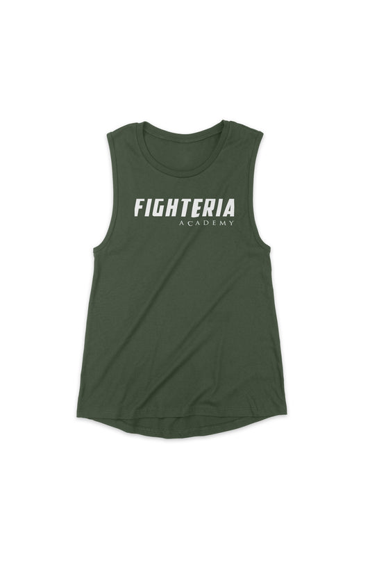 Women's Fighteria Muscle Tank Military Green